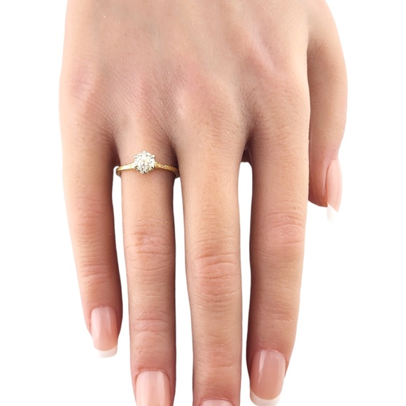 14 Karat Yellow & White Gold Diamond Ring Size 6 #18668 - Picture 6 of 7